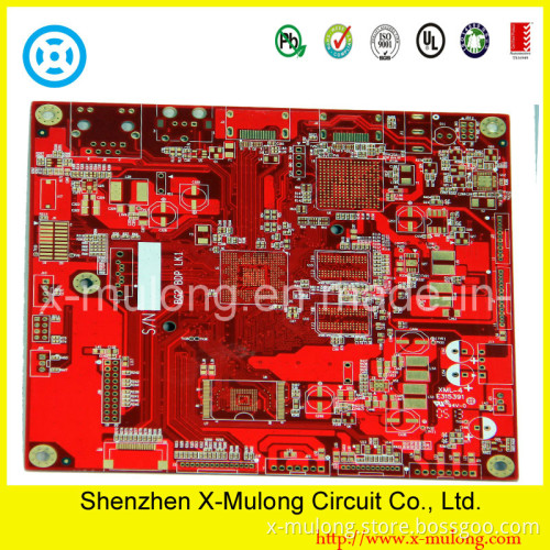 8 Layer Impedance Control PCB with Red Solder Mask
